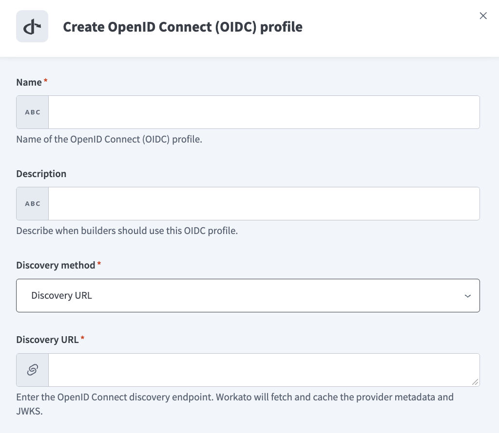 Enter the OIDC discovery endpoint