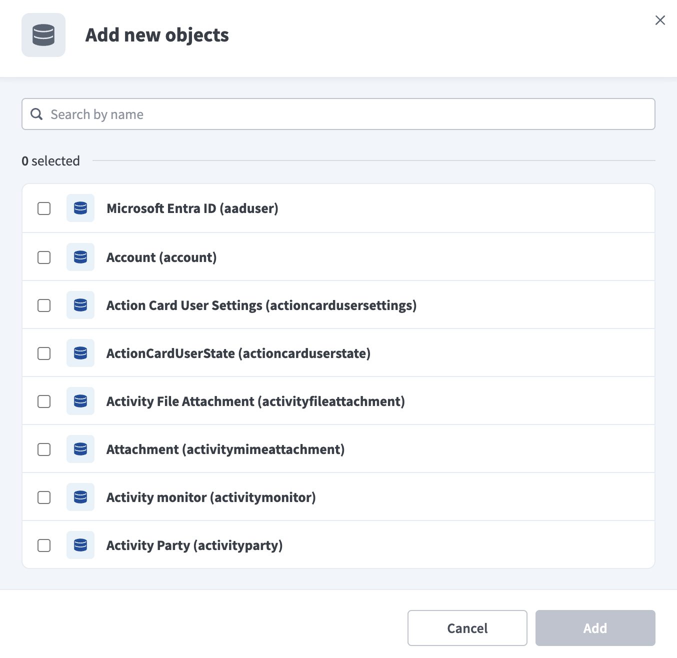 Select objects