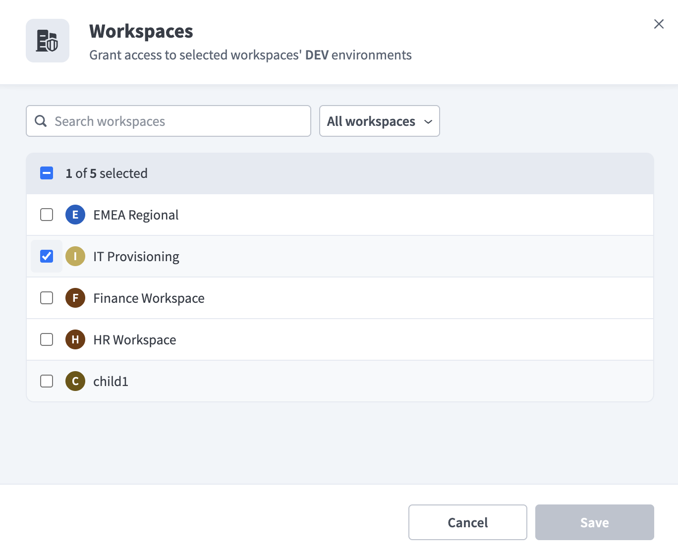 Edit workspaces