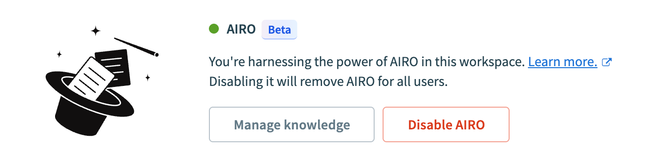 Click Manage knowledge
