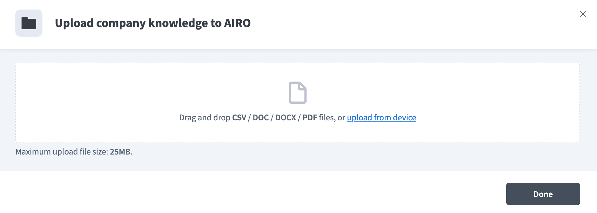 Select the files to upload