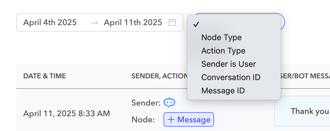 Filter messages