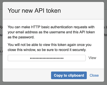 API トークンの生成