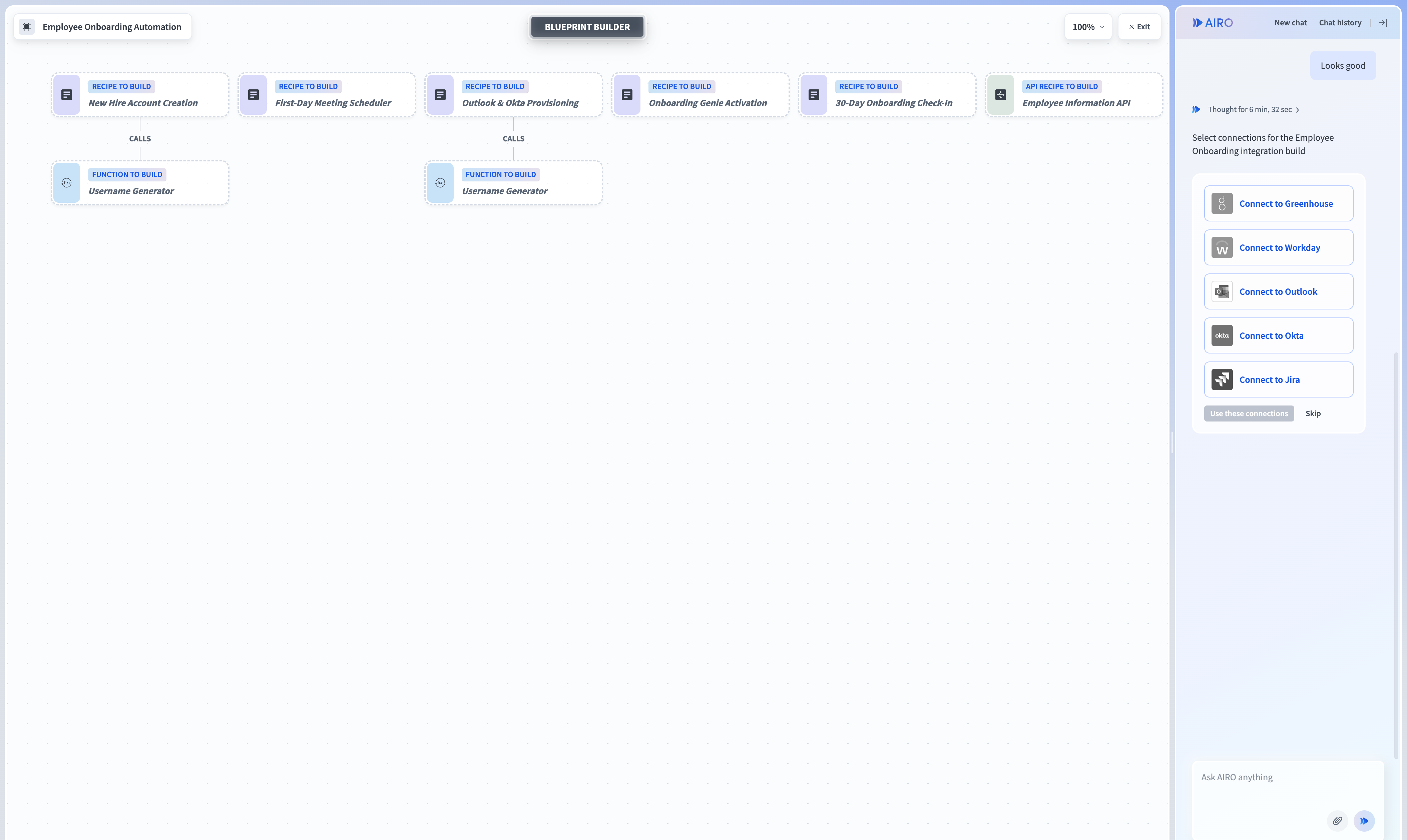 Review the generated blueprint