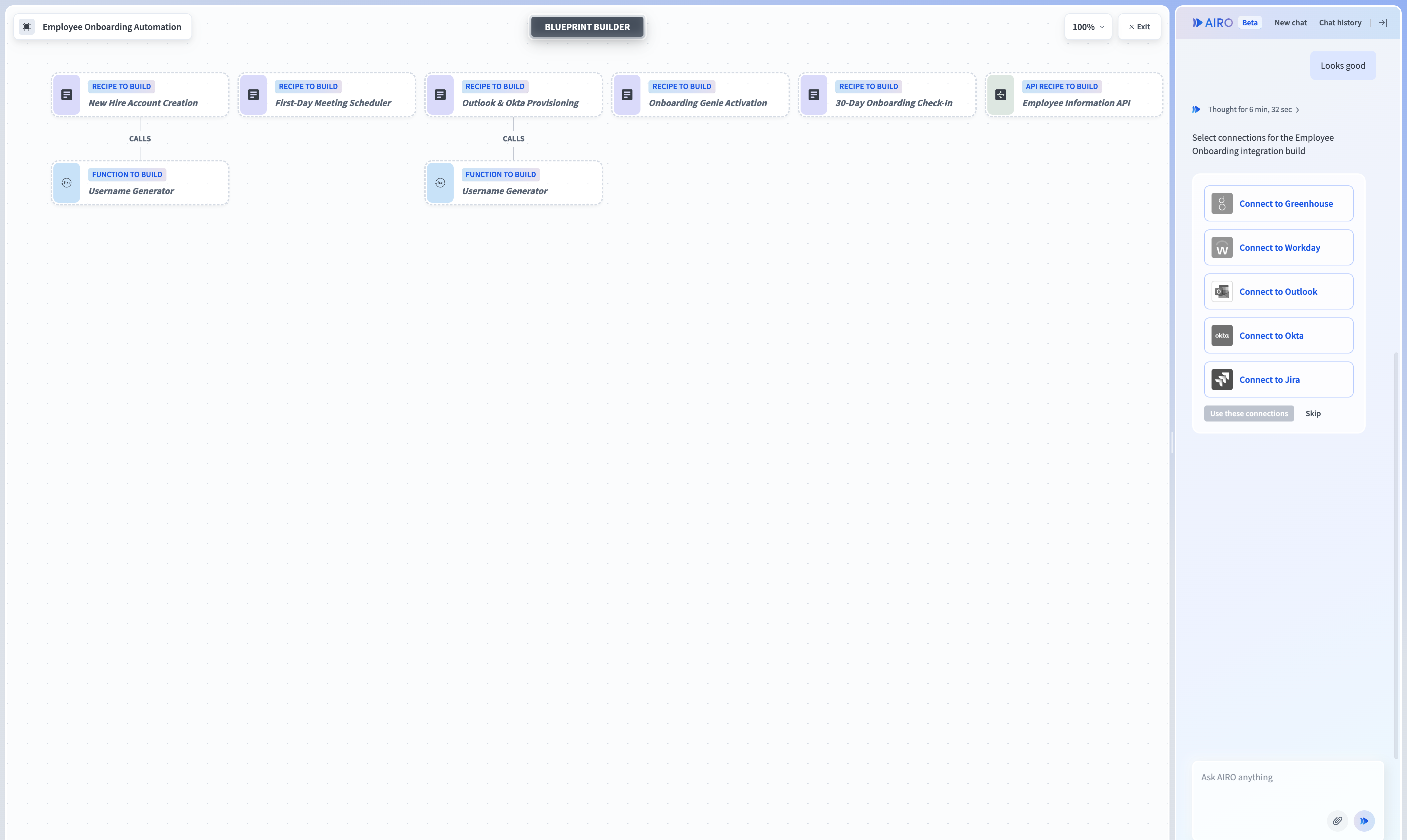 Review the generated blueprint