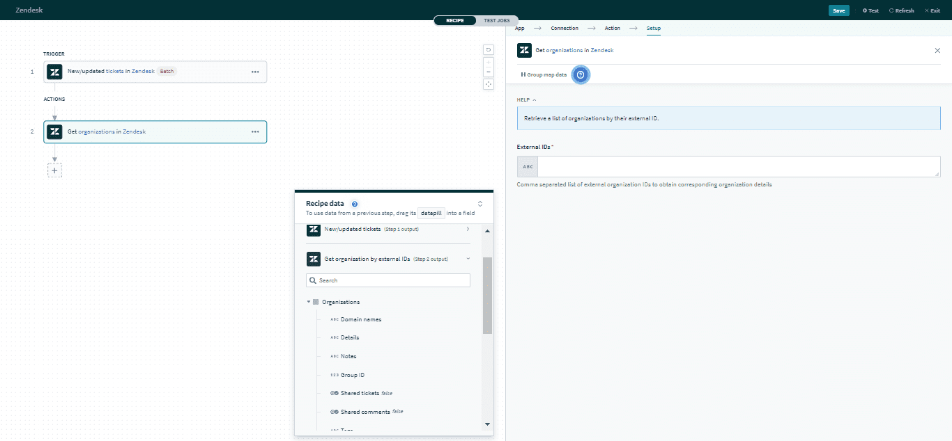 Get organization by external ID アクション