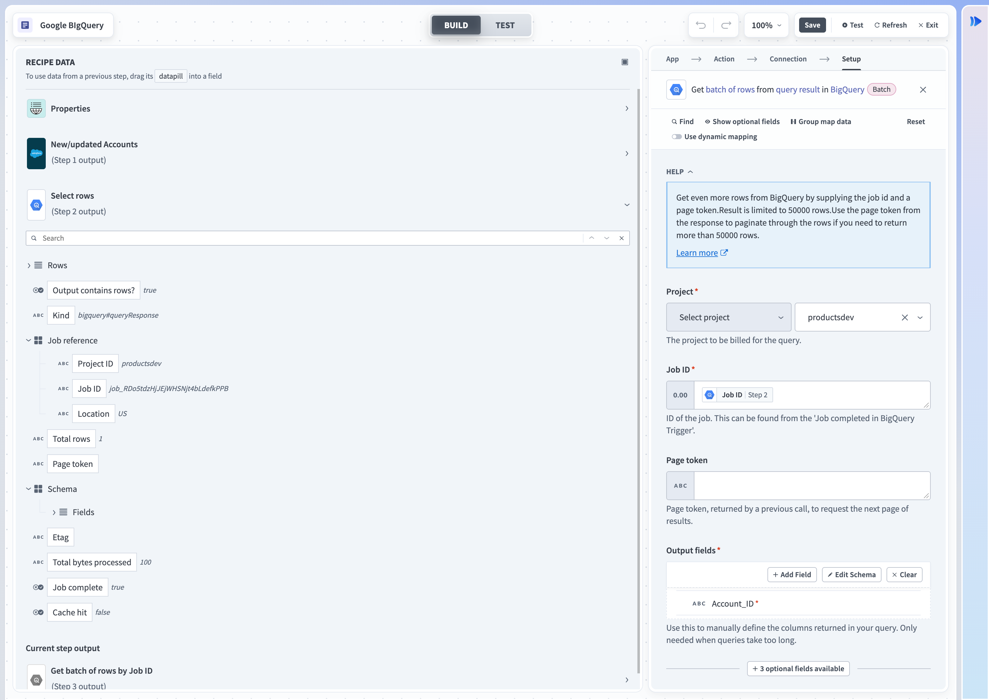 Get Query Job output