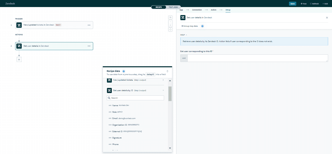 Get user details by ID アクション