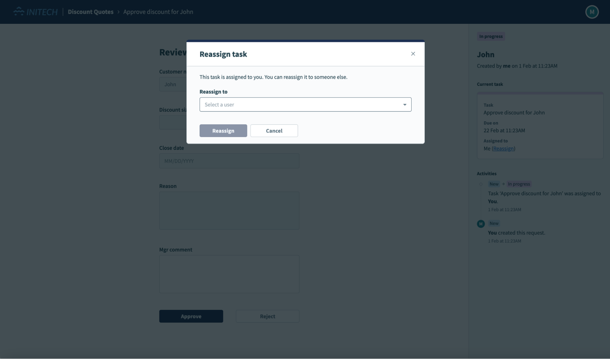 Reassign task