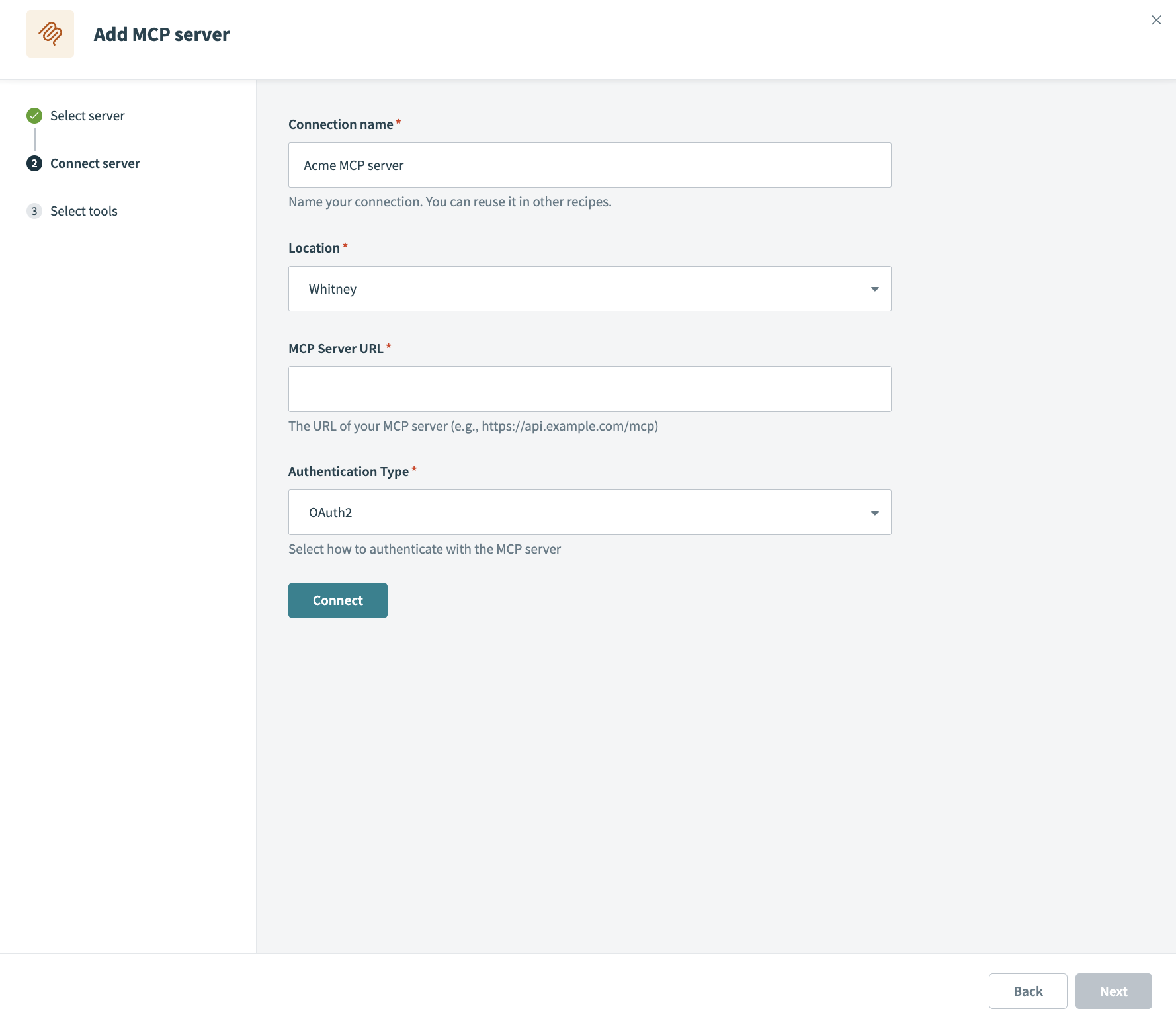Set up your MCP server connection