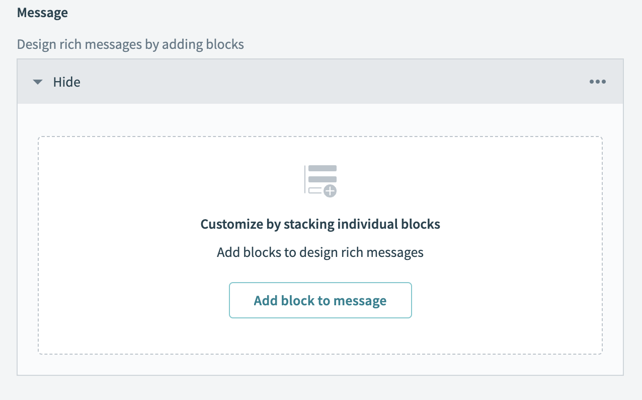 Add block message