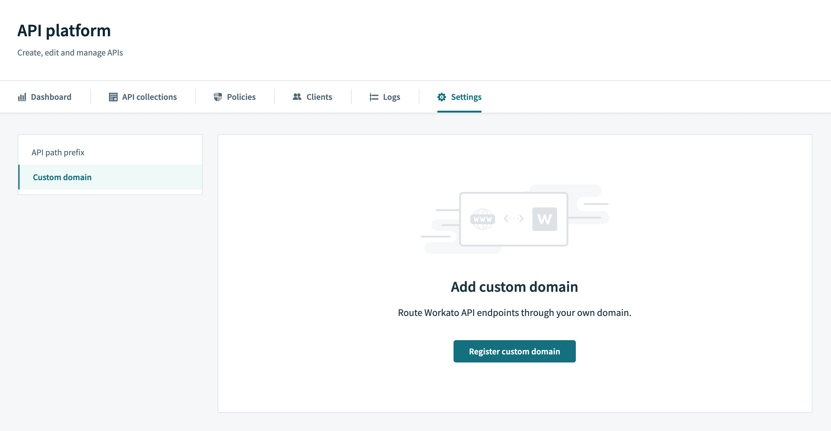 Register custom domain