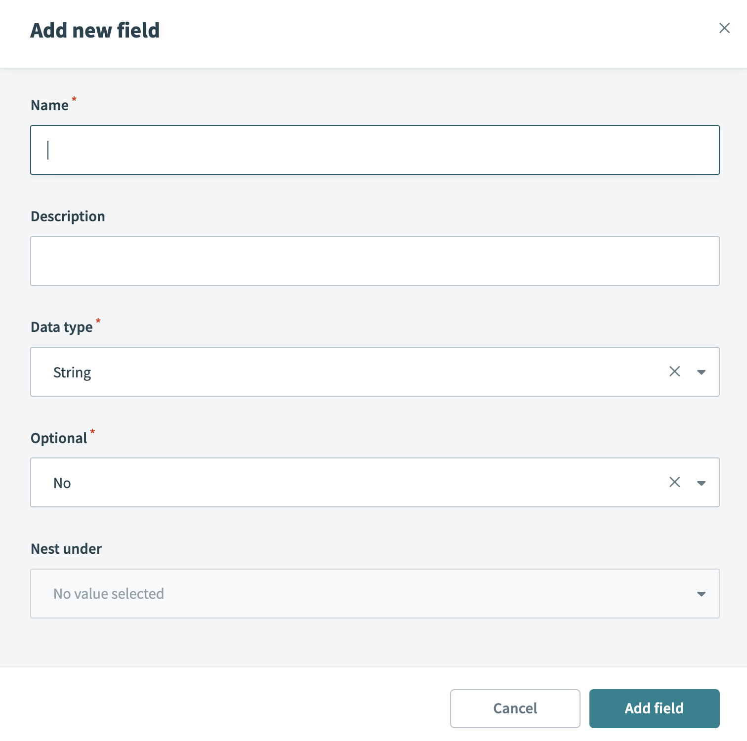 Add fields manually