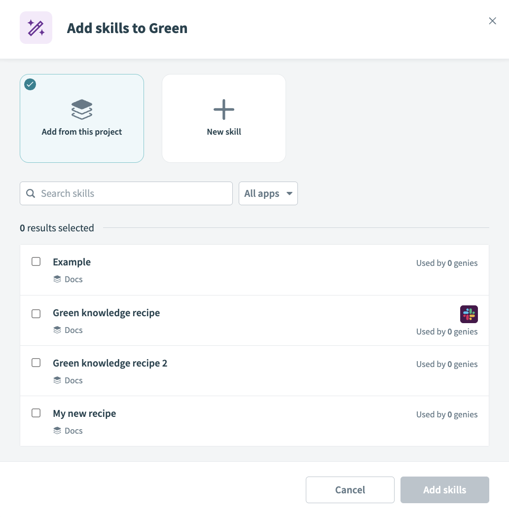 Add skills
