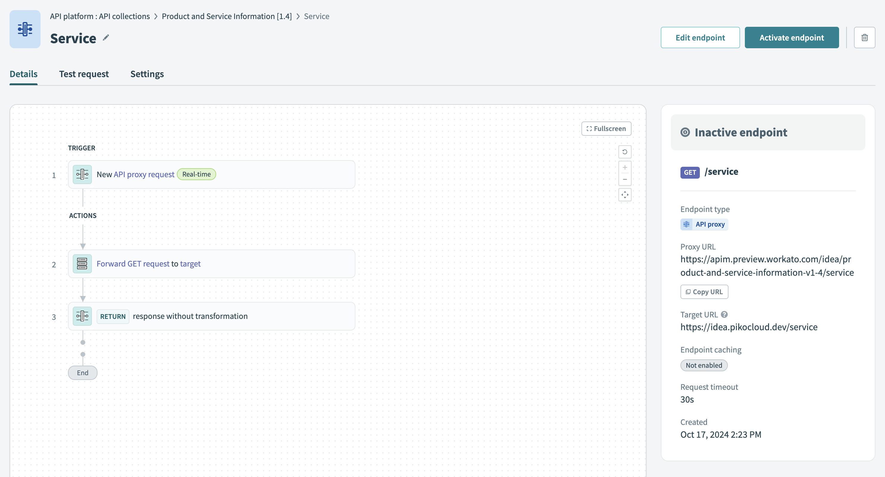 Activate API proxy endpoint in a collection