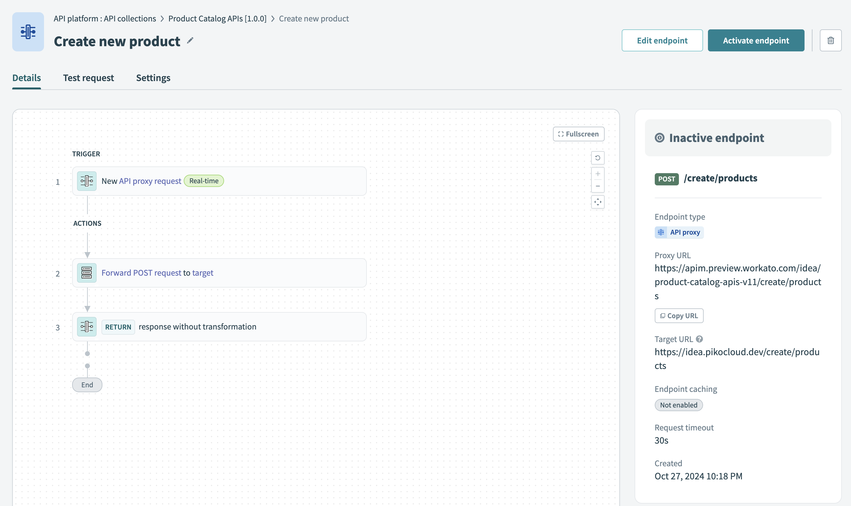 View a proxy-based endpoint's Details tab