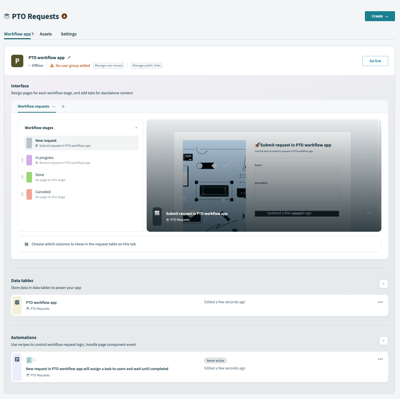 View assets