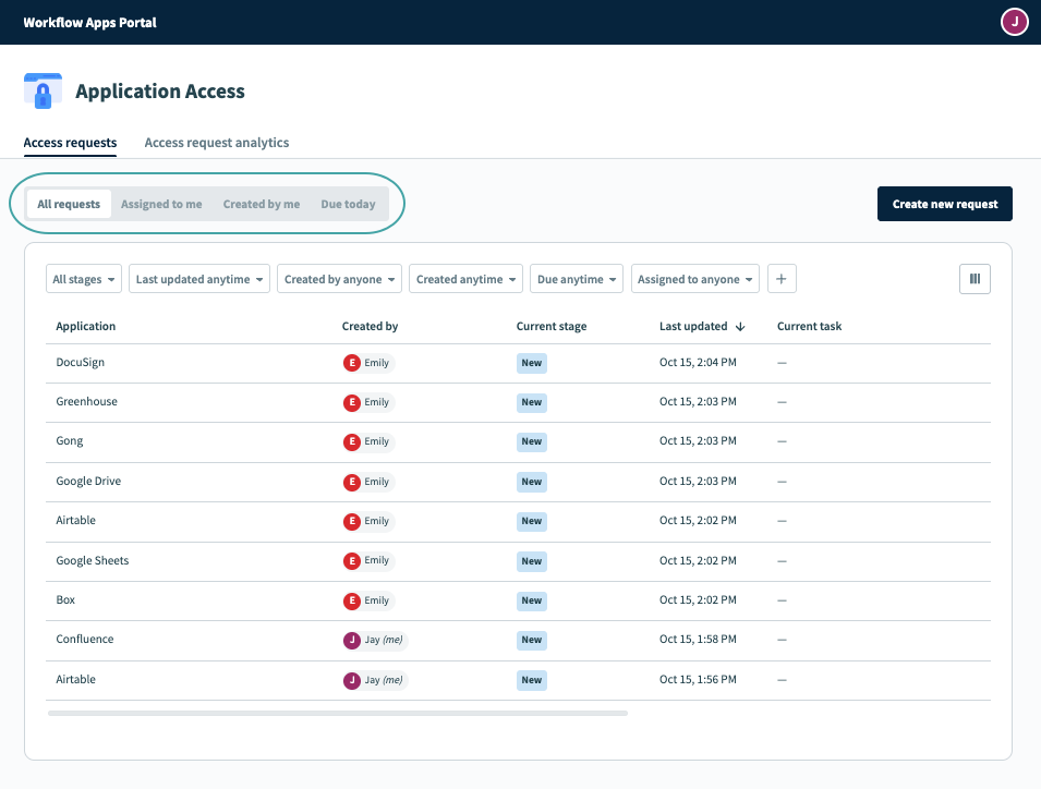 Workflow apps portal roles