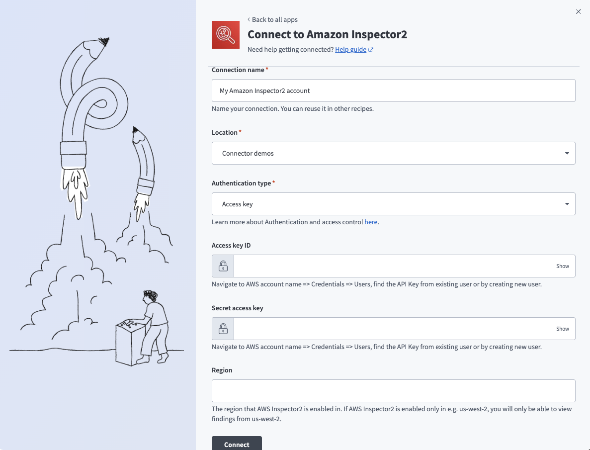 AWS Inspector 2 Access key connection