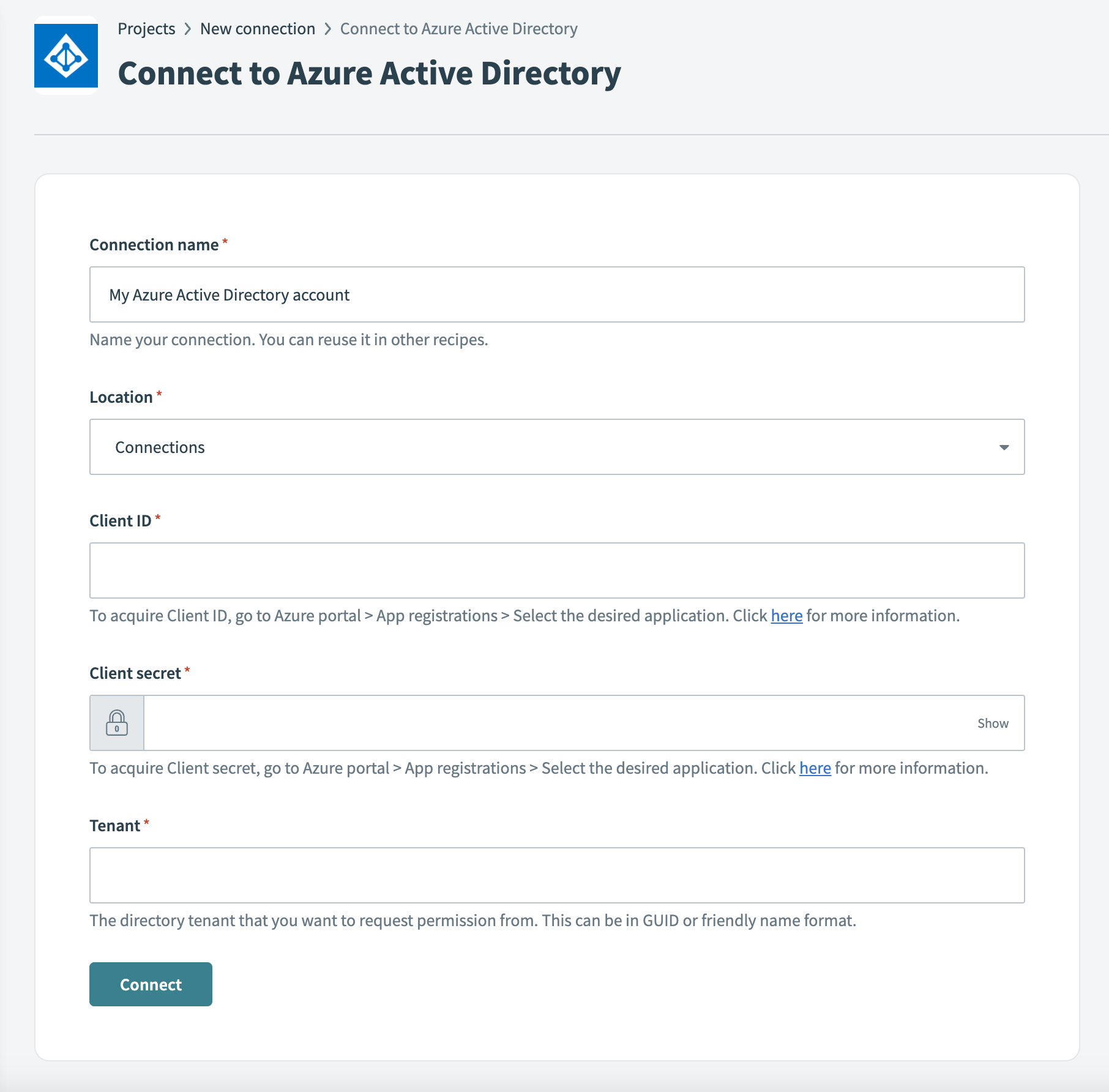 Connect to Azure AD in Workato