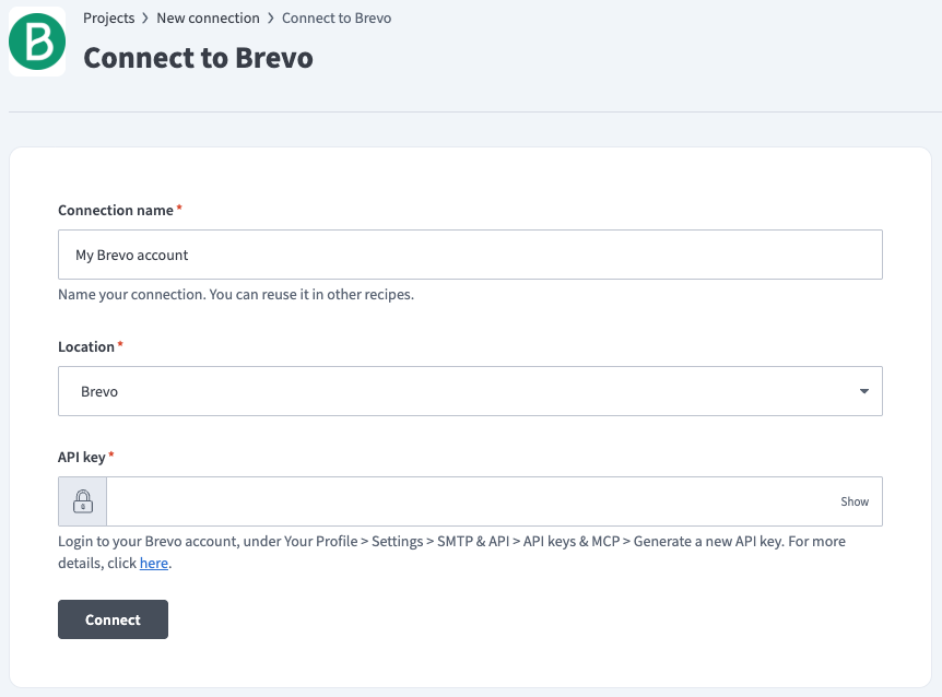 Brevo connection