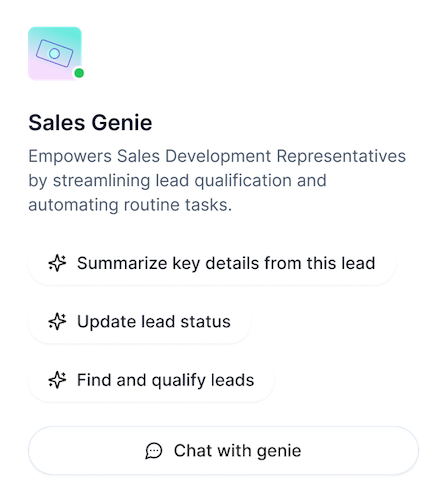 Workato GO mobile app chat with genie view