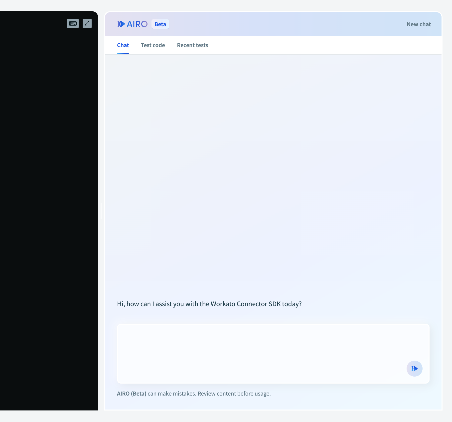 AIRO chat window