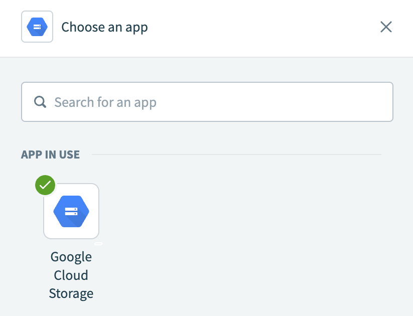 Choose Google Cloud Storage