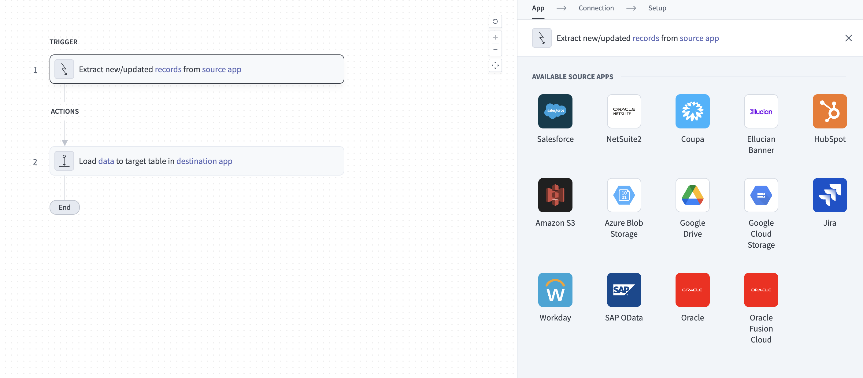 Configure the Extract new/updated records from source app trigger