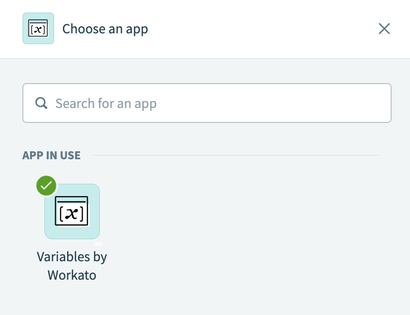 Choose Variables by Workato