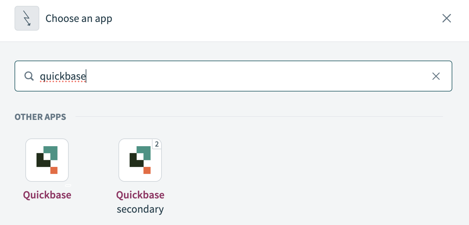 Choose Quickbase as your app