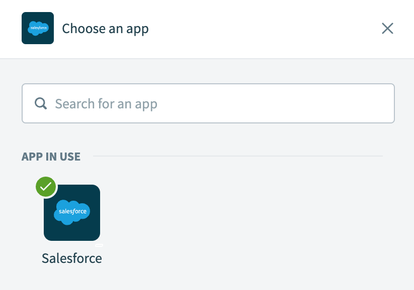 Choose Salesforce as your app