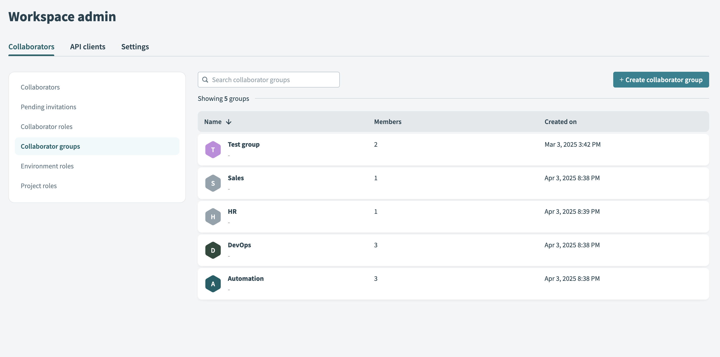 Collaborator groups