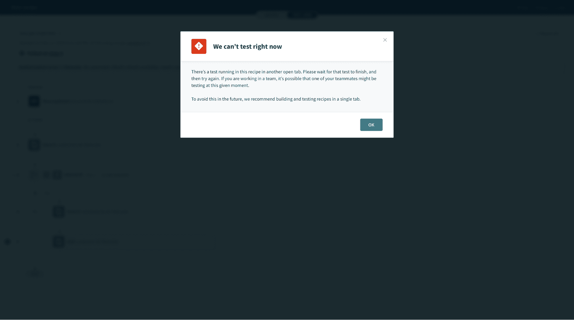 Concurrent test warning