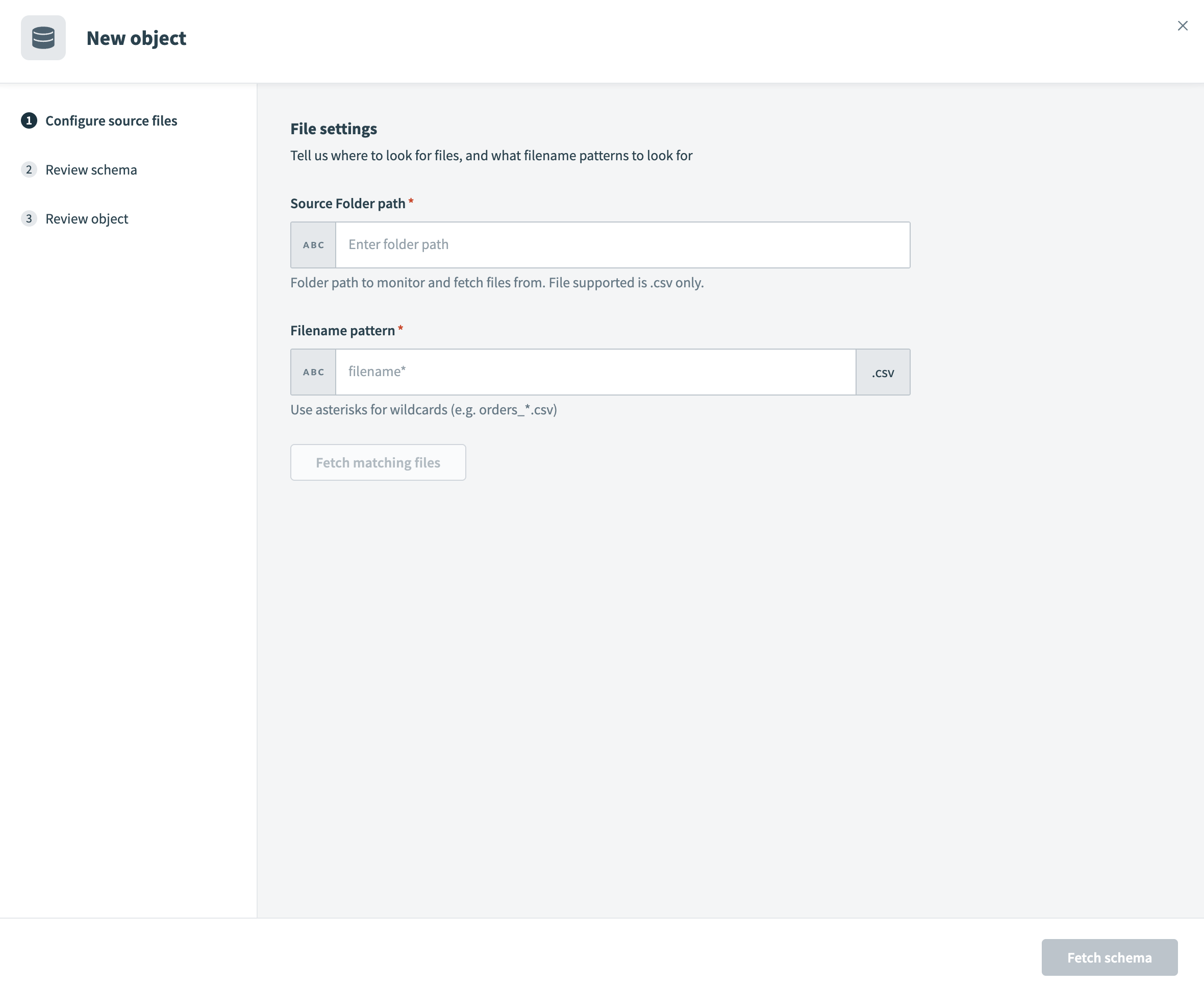 Configure file settings