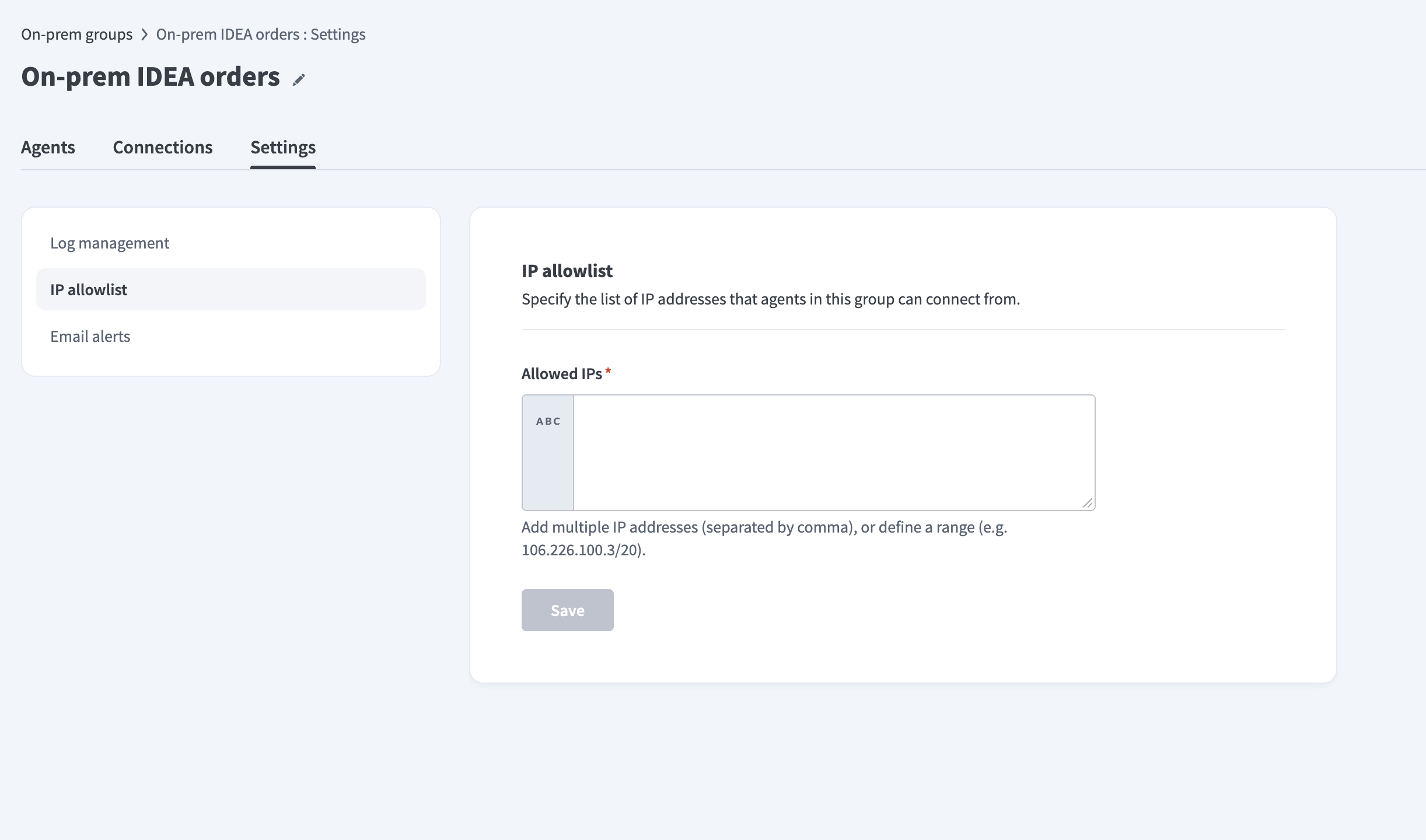 Configure IP allowlist