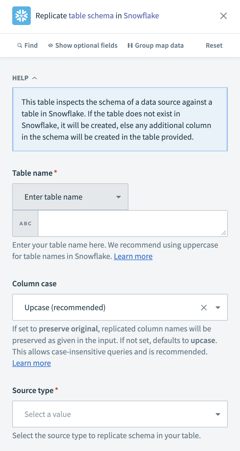 Replicate schema action