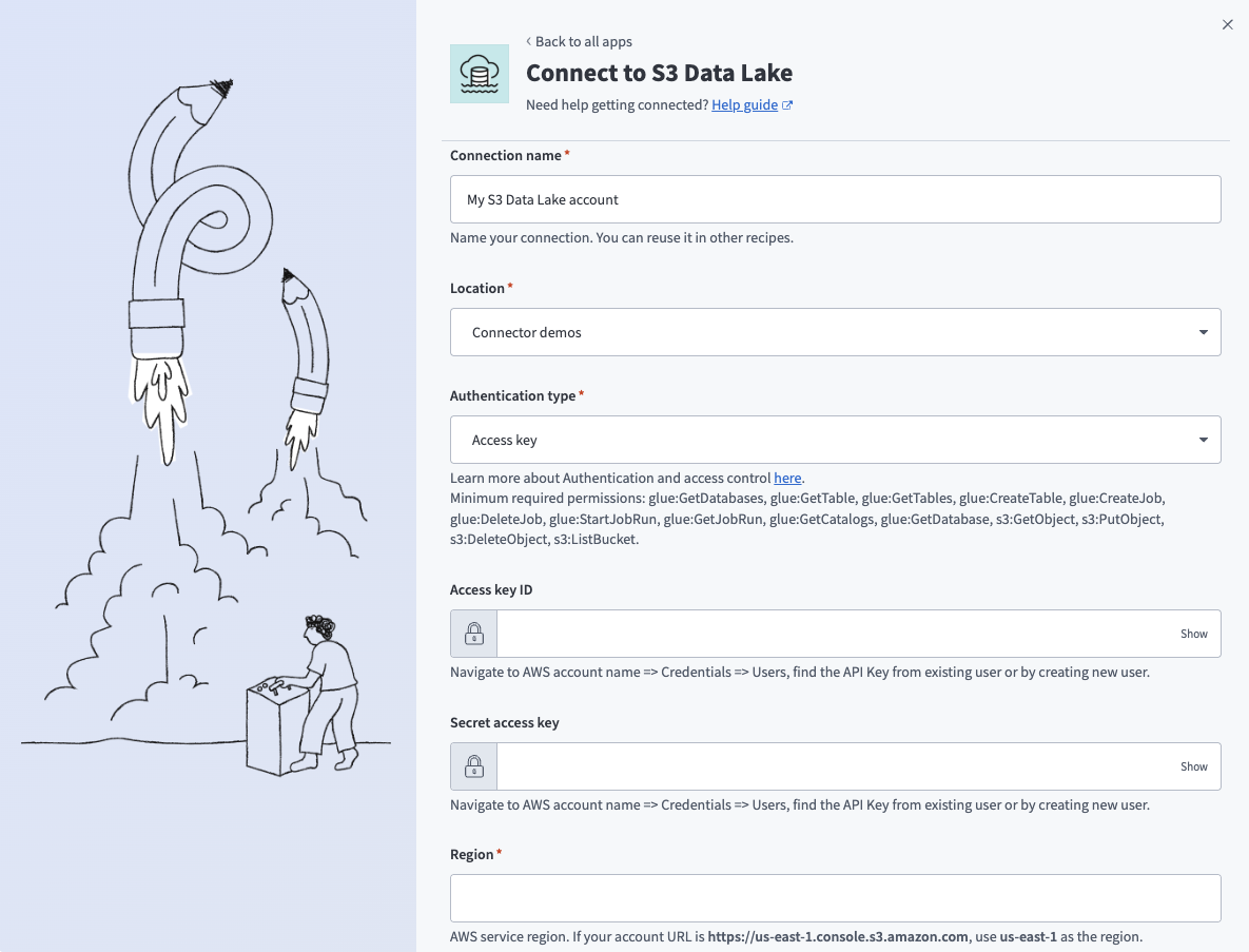 Connection name for S3 Data Lake