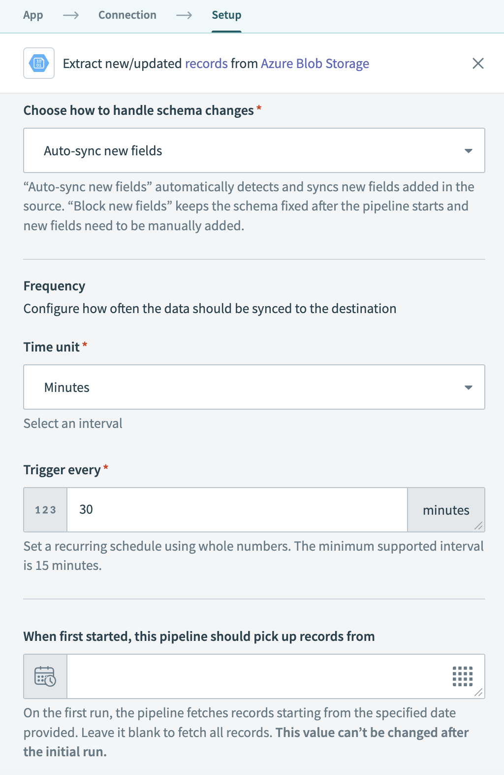 Configure sync frequency