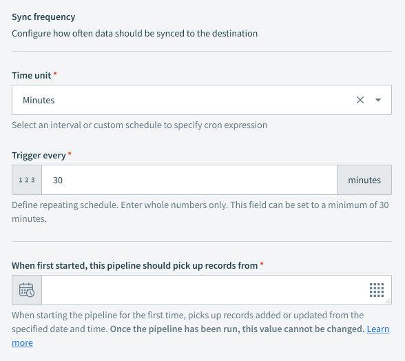 Configure sync frequency