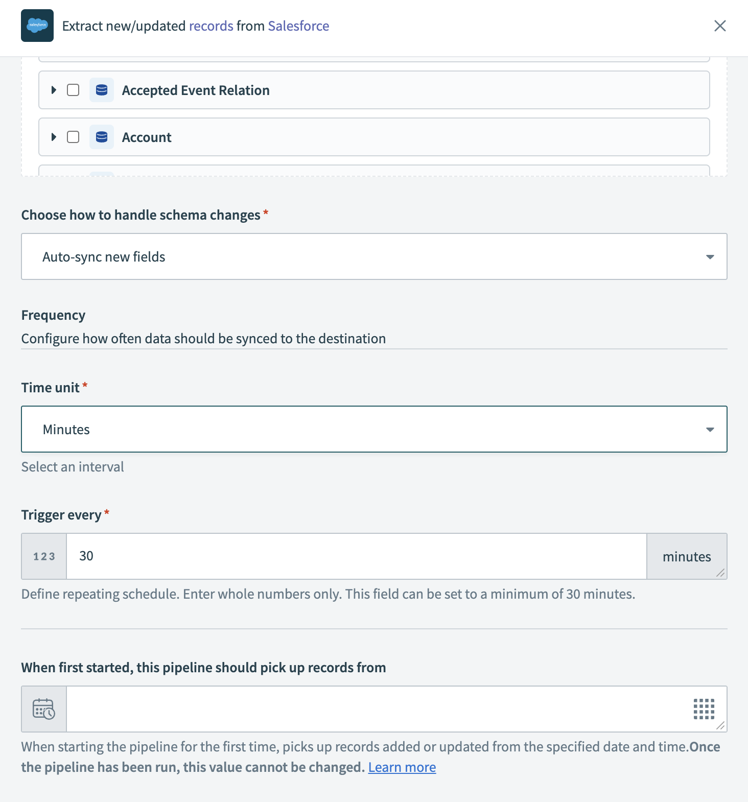 Configure sync frequency