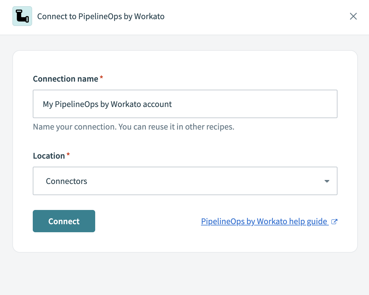 Connect to PipelineOps by Workato