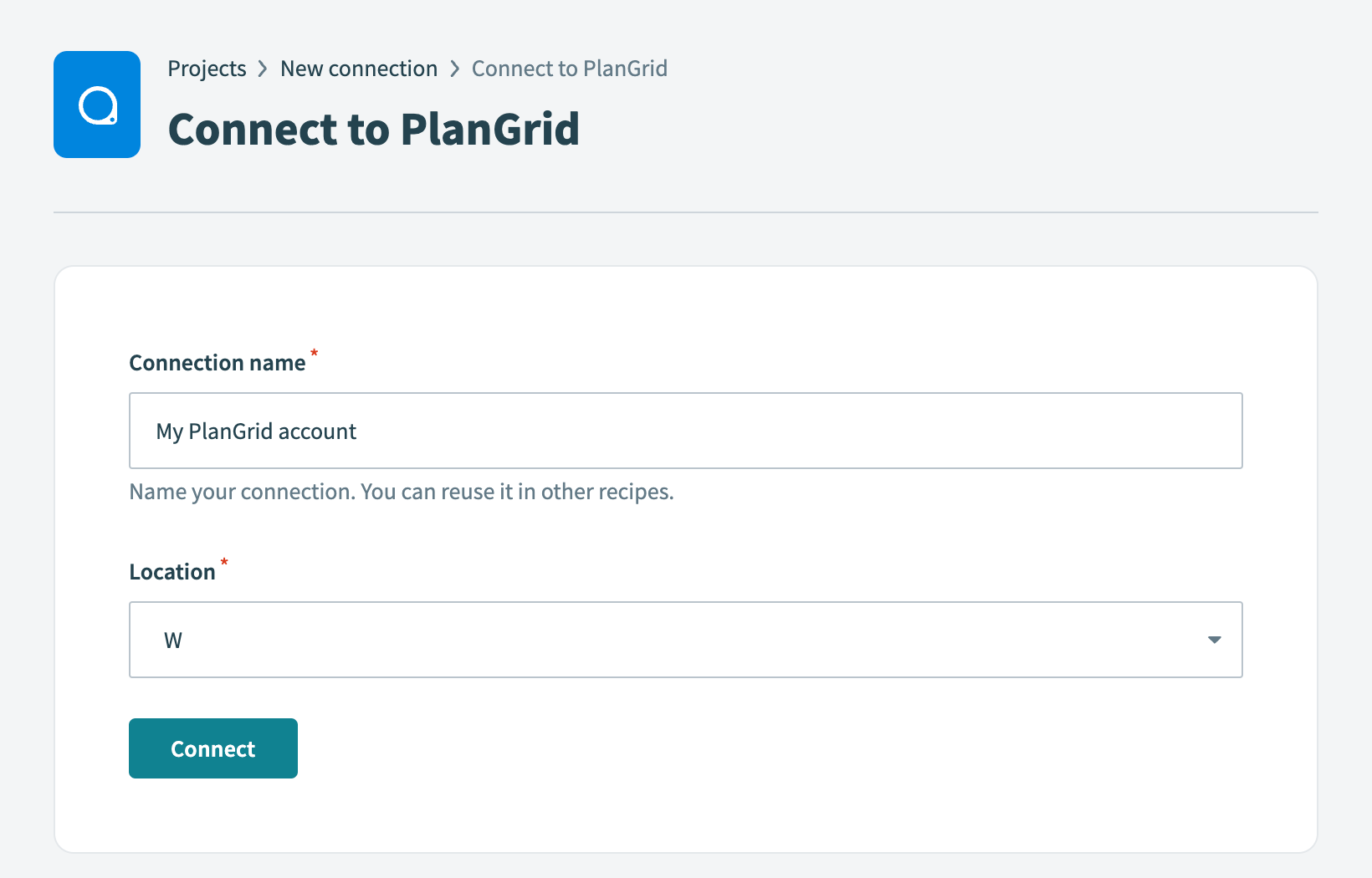 PlanGrid connection setup