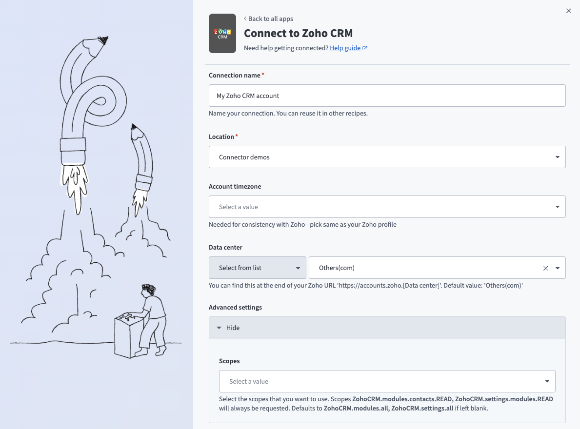 Connect to Zoho CRM