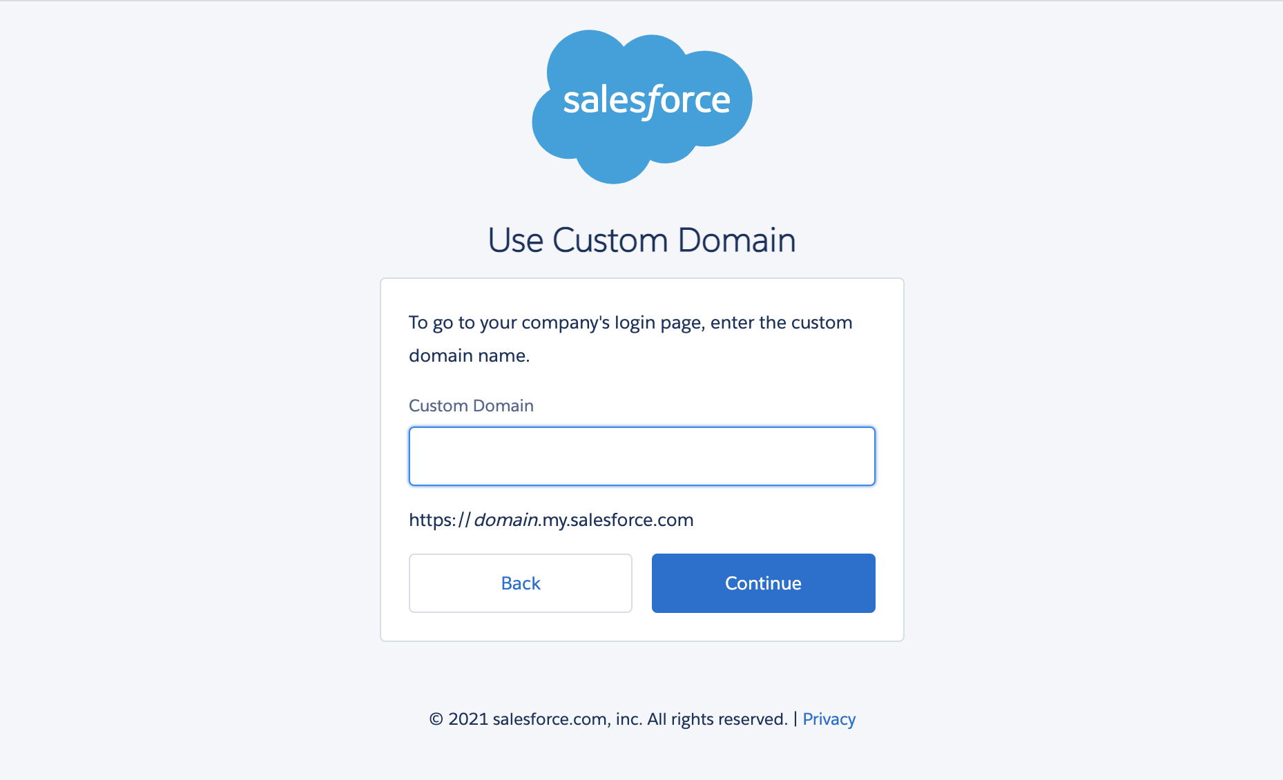 Salesforce custom domains
