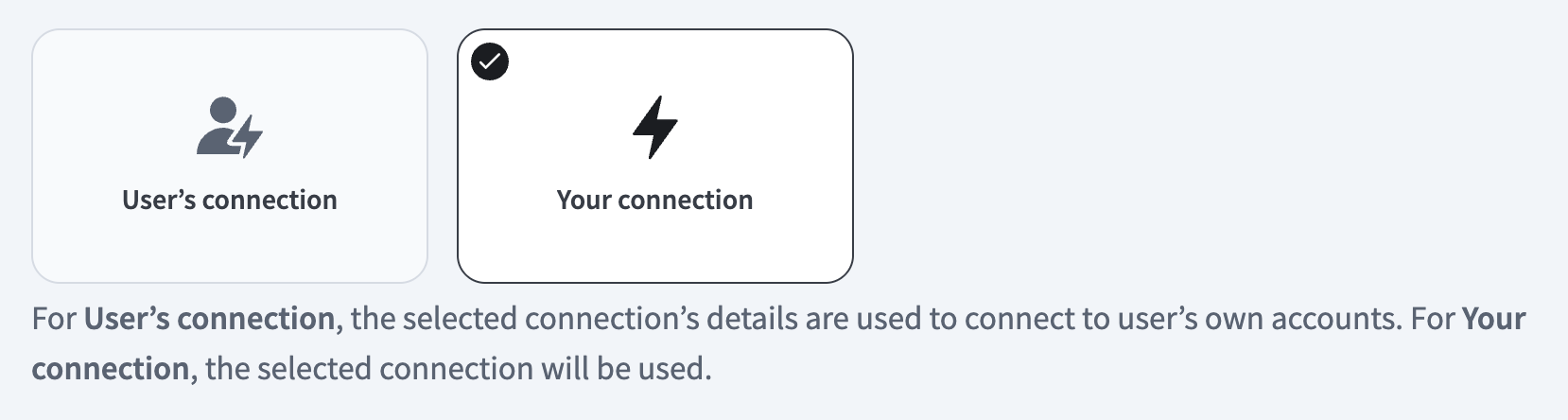Select your connection type