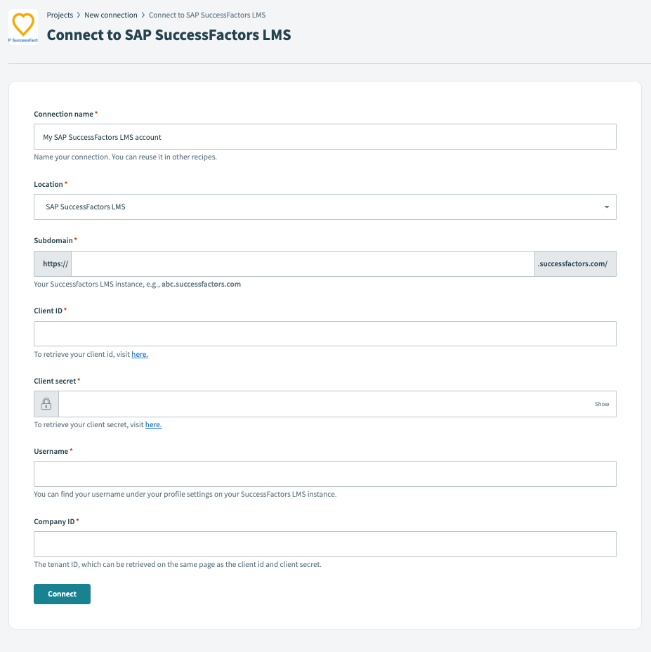 Connect SAP SuccessFactors LMS on Workato