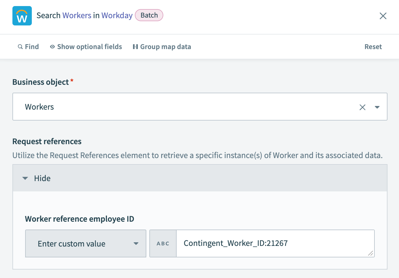 Search for a worker using their Contingent Worker ID