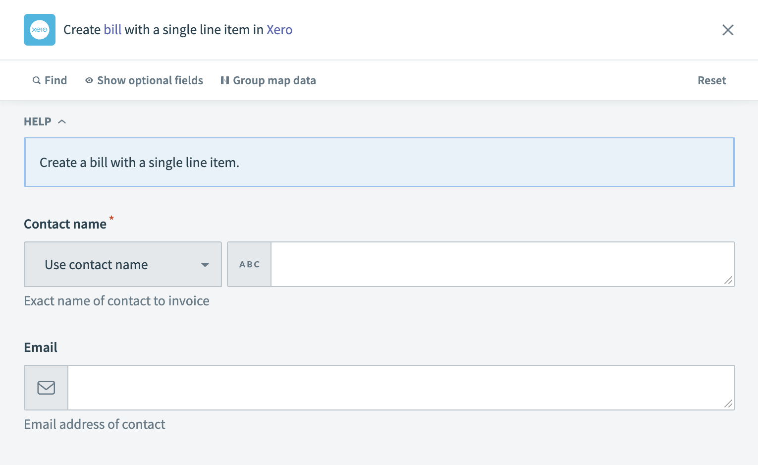 Create bill with one line item