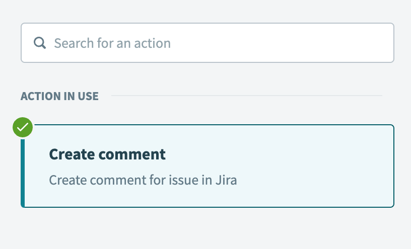 Select the Create comment action